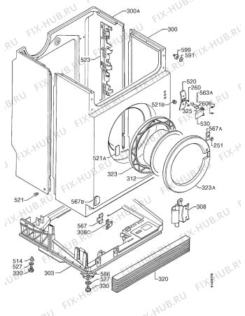 Взрыв-схема стиральной машины Rex LI51N - Схема узла Cabinet + armatures