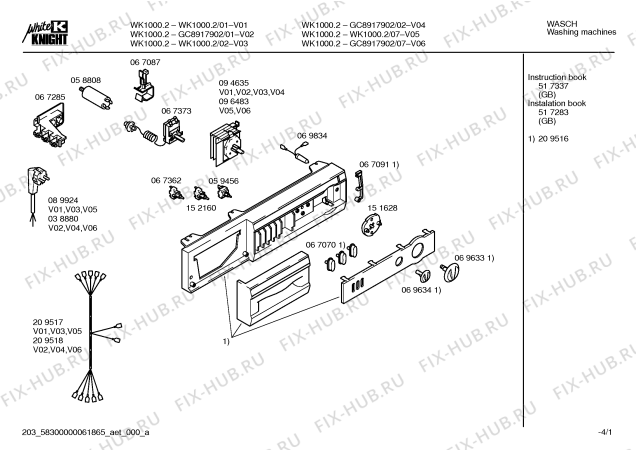 Схема №3 GC8917902 WK1000.2 с изображением Кабель для стиральной машины Bosch 00209517