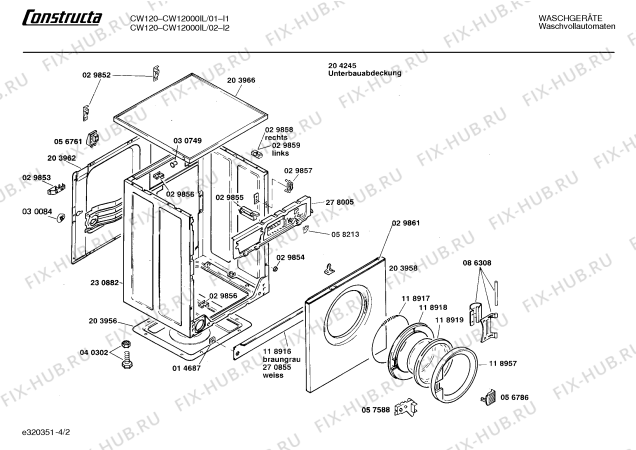 Схема №3 CW12000II CW1200 с изображением Панель для стиралки Bosch 00271559