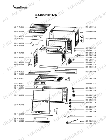 Схема №1 OX485832/HZA с изображением Холдер для духового шкафа Moulinex SS-986309