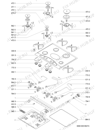 Схема №1 AKM 352/WH/01 с изображением Шланг для плиты (духовки) Whirlpool 481953048766