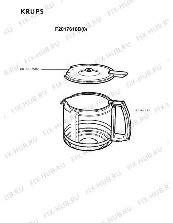 Взрыв-схема кофеварки (кофемашины) Krups F2017610D(0) - Схема узла Q0000189.5Q2