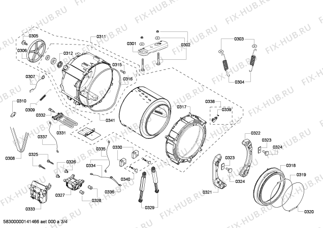 Схема №1 WBB24752EU с изображением Дисплейный модуль для стиральной машины Bosch 00615695