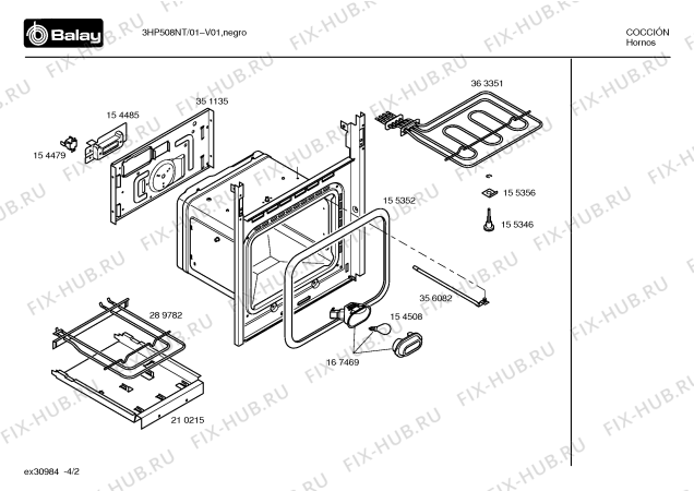 Схема №4 3HP508NT polivalente negro с изображением Фронтальное стекло для духового шкафа Bosch 00431657