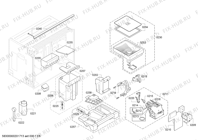 Взрыв-схема кофеварки (кофемашины) Gaggenau CMP270111 - Схема узла 02