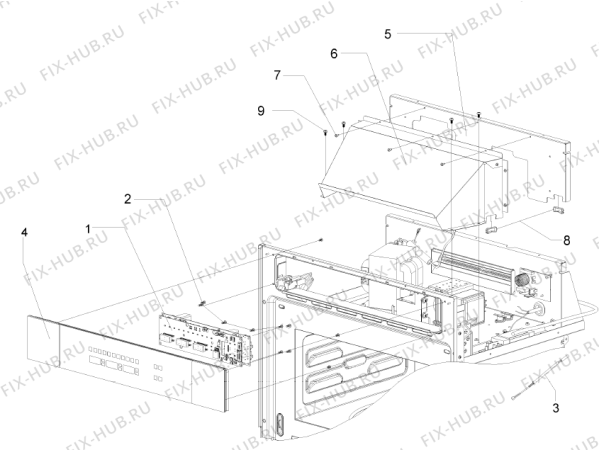 Схема №1 CBM9000E (177106, BT32CF2) с изображением Элемент корпуса для микроволновой печи Gorenje 287879