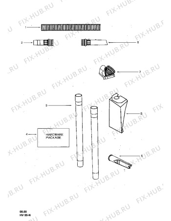 Взрыв-схема пылесоса Electrolux Z1492 - Схема узла Accessories