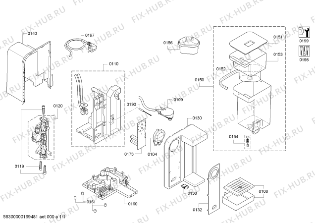 Схема №1 THD2026 Bosch с изображением Кнопочный модуль для электрокофеварки Bosch 00623947