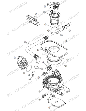 Взрыв-схема посудомоечной машины Asko D5656XXLHS/TH (492633, DW16.2) - Схема узла 04