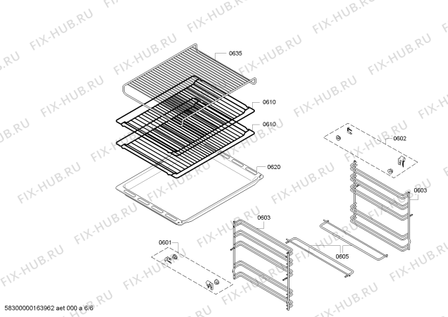 Взрыв-схема плиты (духовки) Siemens HB63AB521B - Схема узла 06