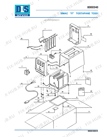 Схема №2 TO201-202-203 с изображением Запчасть для электрогриля DELONGHI SC27000113