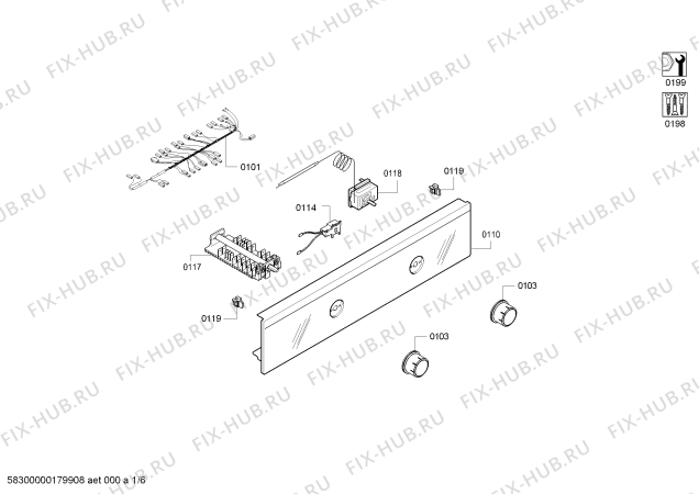 Схема №1 HBN311E4 с изображением Кабель для духового шкафа Bosch 00658479