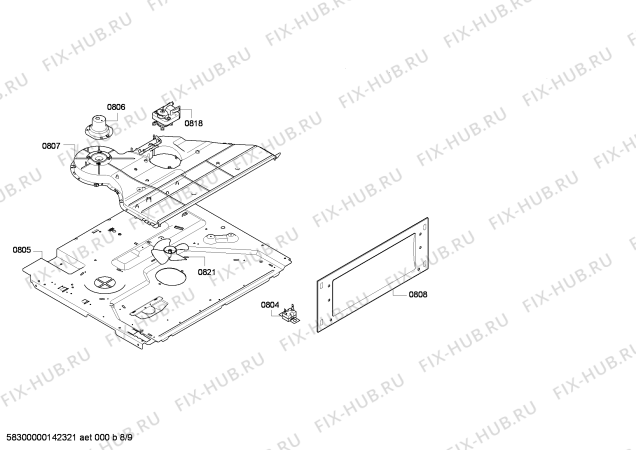 Схема №8 U17M72S0GB с изображением Каталитическая панель для плиты (духовки) Bosch 00675415