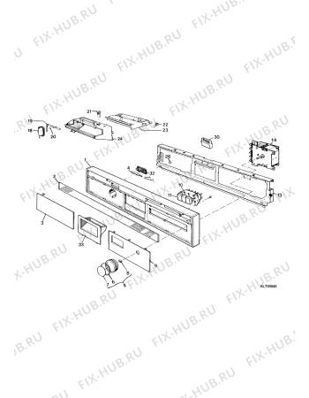 Взрыв-схема посудомоечной машины Zanker 3062 - Схема узла Control panel and lid