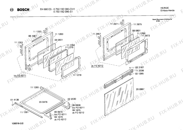 Взрыв-схема плиты (духовки) Bosch 0750192080 EH680ES - Схема узла 02