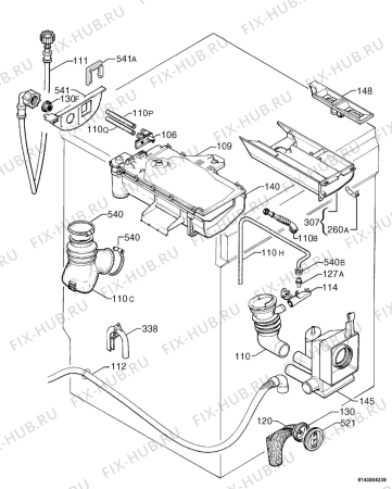 Взрыв-схема стиральной машины Electrolux EW1266F - Схема узла Hydraulic System 272