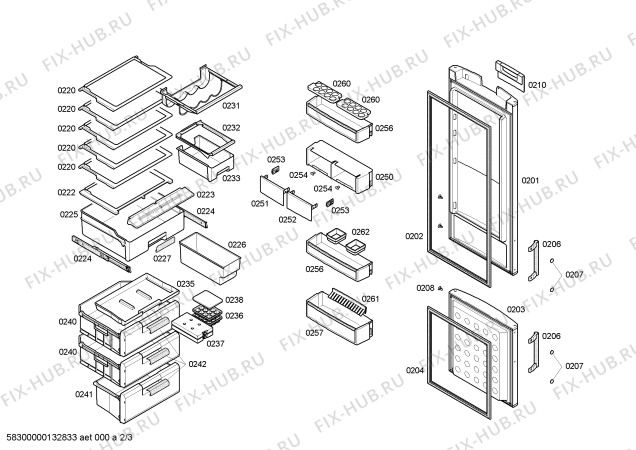 Схема №2 KG39P320 с изображением Крышка кнопки для холодильника Siemens 00611927