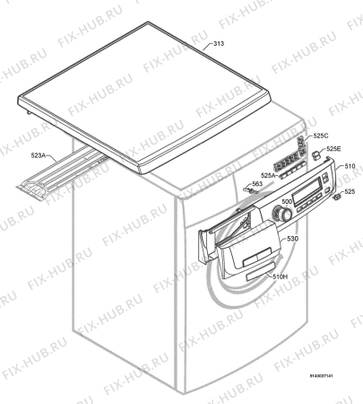 Взрыв-схема стиральной машины Electrolux EWF16670W - Схема узла Command panel 037