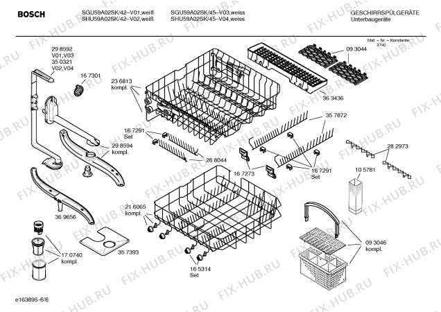 Схема №4 SGU56A12SK с изображением Инструкция по эксплуатации для посудомоечной машины Bosch 00585512