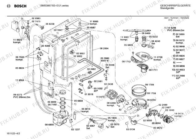 Схема №4 SMS3067 с изображением Панель для электропосудомоечной машины Bosch 00273460