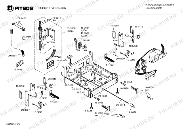 Схема №4 DIF4305 с изображением Инструкция по эксплуатации для посудомойки Bosch 00581061