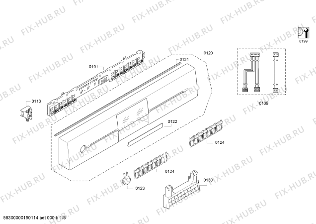Схема №4 SN26M284TR с изображением Передняя панель для посудомойки Siemens 00791384