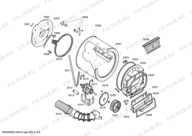 Схема №2 WTA3003AU Maxx WTA3003 с изображением Опорная рама барабана для сушильной машины Bosch 00475971