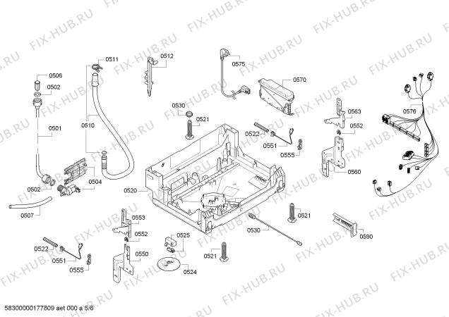 Схема №5 VVD64N08EU с изображением Передняя панель для посудомоечной машины Bosch 00743080