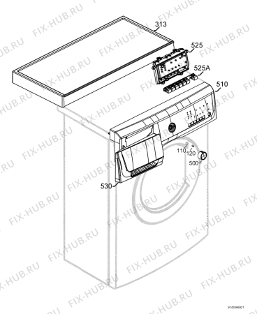 Взрыв-схема стиральной машины Electrolux EWS125210A - Схема узла Command panel 037