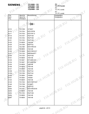 Схема №9 FD204M6 с изображением NTC-сопротивление для жк-телевизора Siemens 00796243