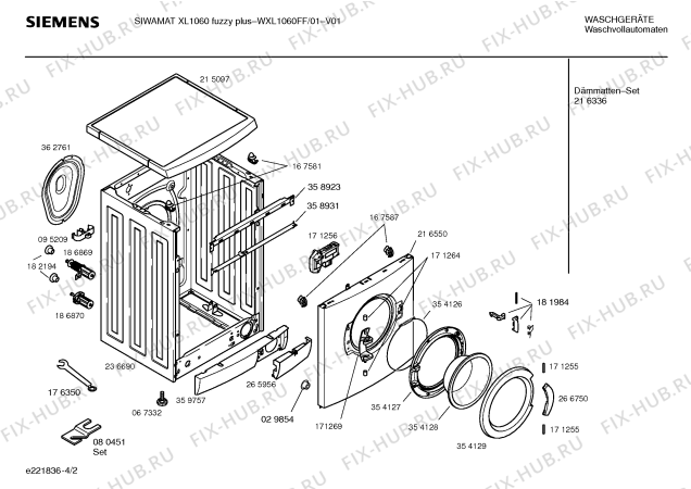 Схема №3 WXL1060FF SIWAMAT XL 1060 fuzzy plus с изображением Инструкция по установке и эксплуатации для стиральной машины Siemens 00580231