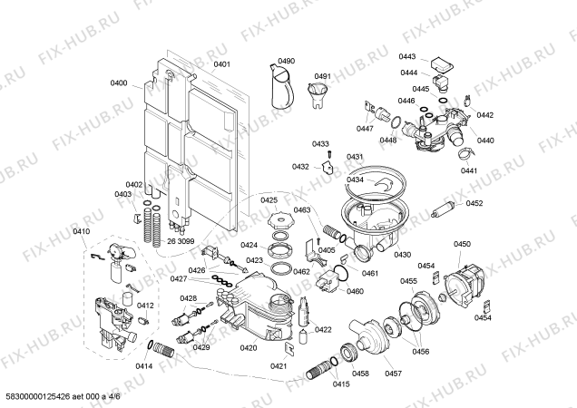 Схема №4 SE25M274FF с изображением Кнопка для посудомойки Siemens 00428999