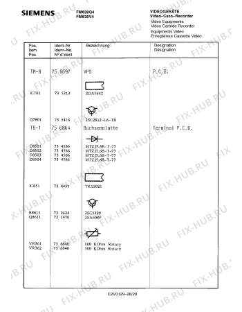 Схема №14 FM638V4 с изображением Сервисная инструкция для видеотехники Siemens 00535397