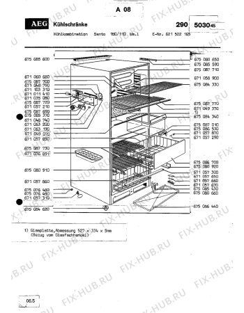 Взрыв-схема холодильника Aeg SANTO 180 110 W ADL - Схема узла Section1