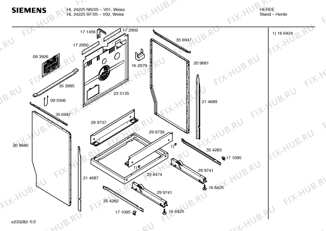 Схема №4 HL24225SF с изображением Инструкция по эксплуатации для плиты (духовки) Siemens 00524555