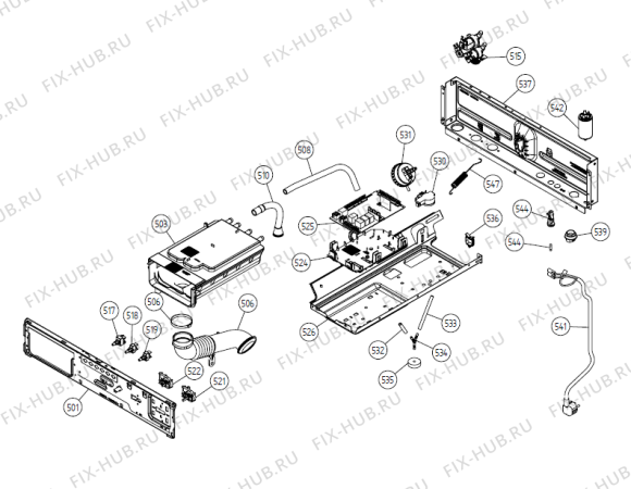 Взрыв-схема стиральной машины Gorenje W6241 CE   -White (900003238, WM44A) - Схема узла 05