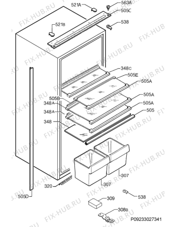 Взрыв-схема холодильника Electrolux ERN23410 - Схема узла Housing 001
