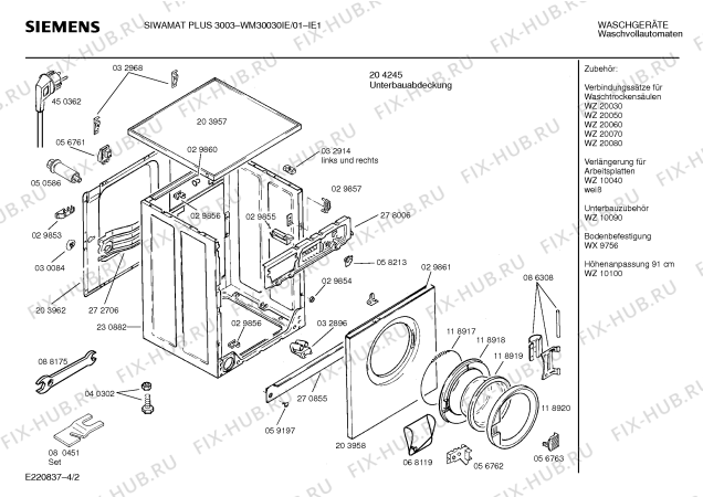 Схема №2 WM30030IE SIWAMAT PLUS 3003 с изображением Панель для стиралки Siemens 00285336