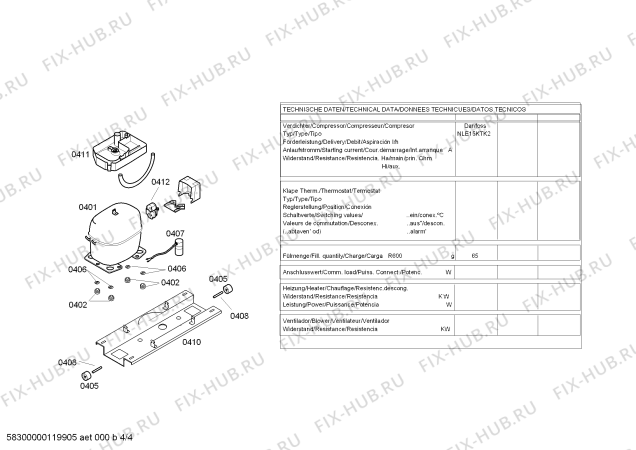 Взрыв-схема холодильника Siemens KG40U623IL - Схема узла 04