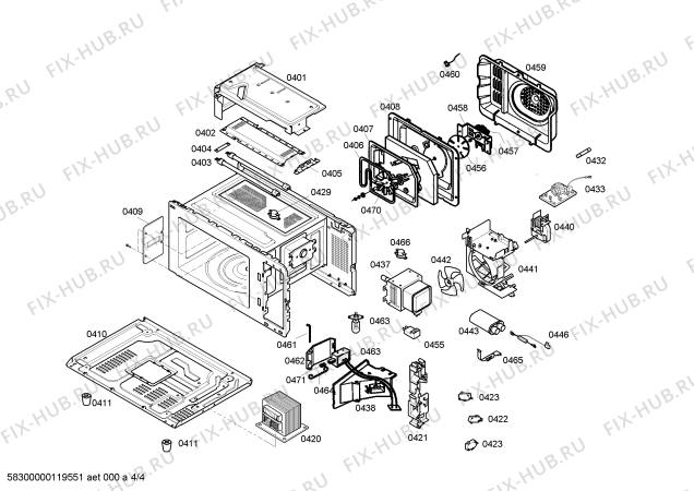 Схема №3 3WT3047 с изображением Крышка для микроволновой печи Bosch 00175677