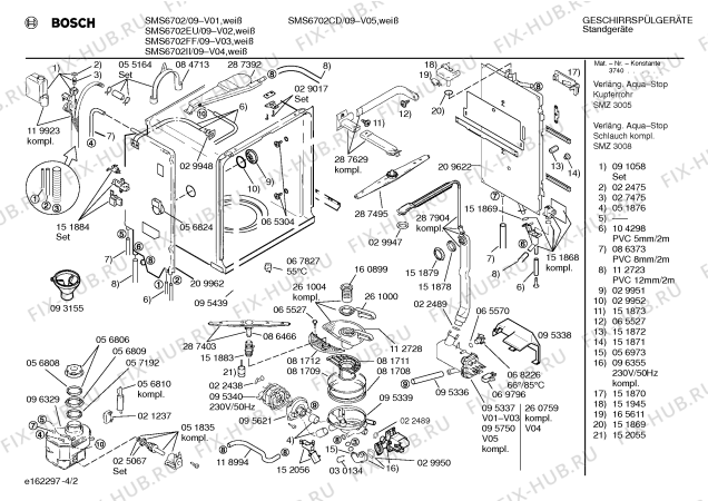 Схема №3 SMS6702II с изображением Панель для посудомоечной машины Bosch 00288135