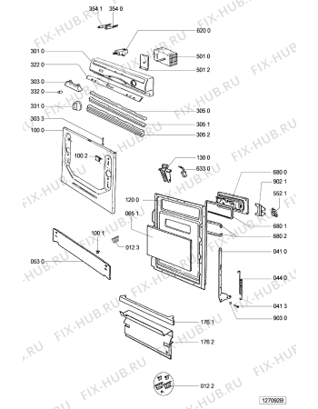 Схема №1 ADG 931/2 AV с изображением Уплотнитель (прокладка) для посудомоечной машины Whirlpool 481990501151