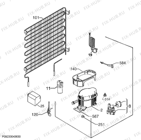 Схема №1 IKE2480-2 с изображением Модуль (плата) управления для холодильника Aeg 2425803083