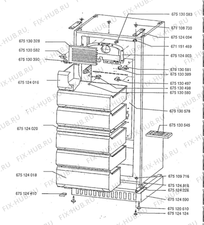 Взрыв-схема холодильника Aeg A3192-1GA - Схема узла Cabinet + armatures