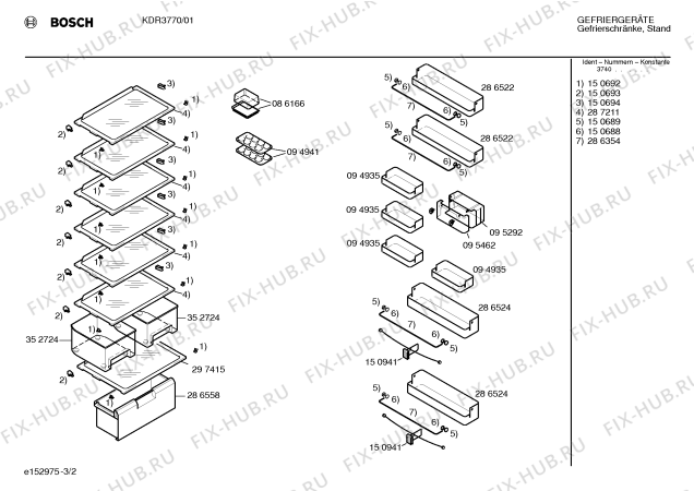 Схема №2 KDR3770 с изображением Крепежный набор для холодильника Bosch 00169125