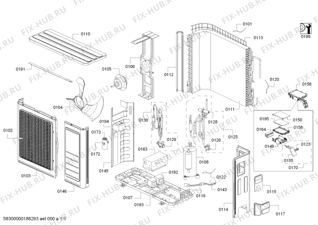 Схема №1 S1ZMA24916 24000 BTU DIS UNITE с изображением Охладитель для кондиционера Bosch 00657854