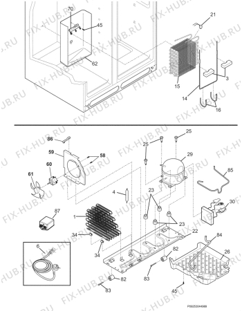 Взрыв-схема холодильника Aeg Electrolux S85628SK14 - Схема узла Cooling system 017