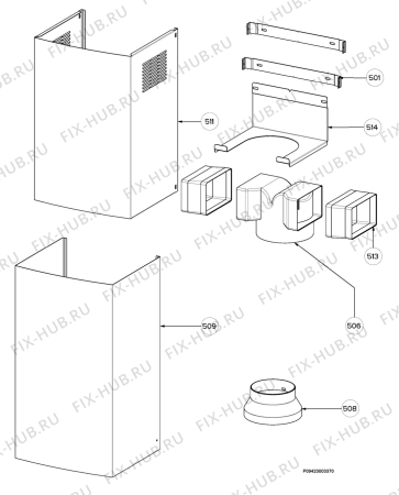 Взрыв-схема вытяжки Juno Electrolux JDK9582E - Схема узла Section 4