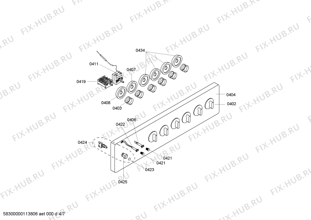 Взрыв-схема плиты (духовки) Bosch HSW422020N - Схема узла 04