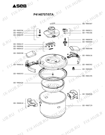 Схема №1 P4141507/07A с изображением Котелка Seb SS-980839